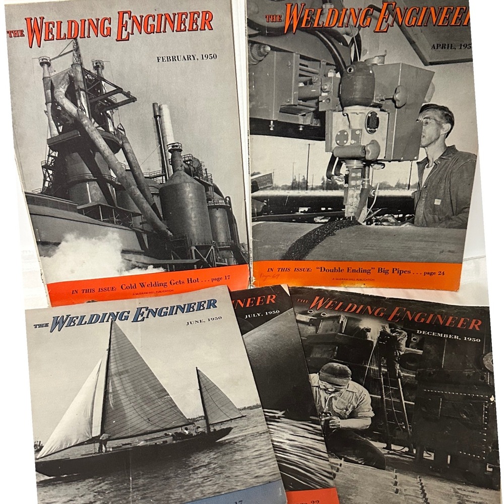The Welding Engineer Magazine 1950‎ Lot 5 Issues McGraw-Hill Industrial Vintage